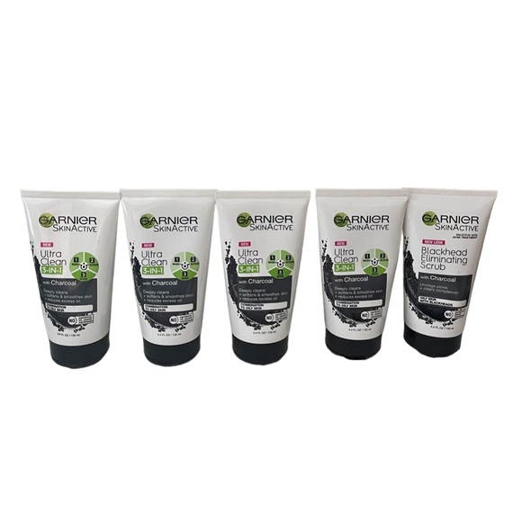 COPY - 5 Garnier SkinActive Blackhead Eliminating Scrub 5.oz /150 ml Each W/ Ch… - Picture 1 of 4